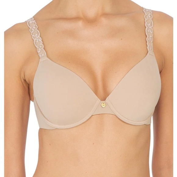 Natori Pure Luxe Custom Coverage Contour Reggiseno Donna Con Ferretto - Pizzo Floreale E Spalline Regolabili - 4